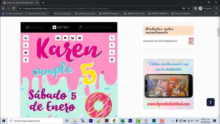 Cómo editar y descargar gratis las invitaciones de Mis Pastelitos para imprimir